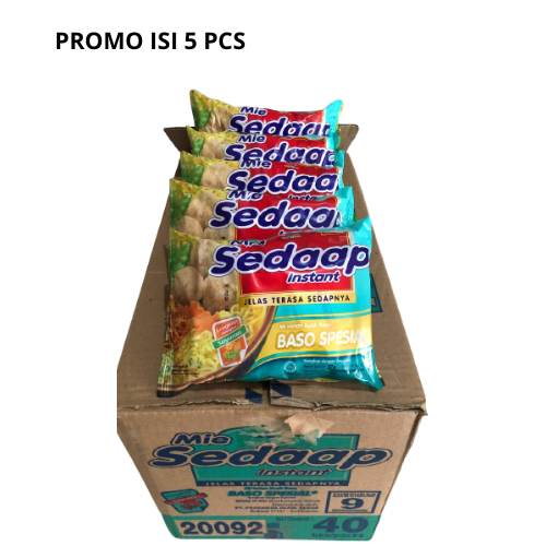 

[Promo isi 5 Bungkus] Mie Sedaap Kuah Rasa Baso Spesial | Mie Sedap Kuah Instan Baso Paket isi 5pcs Murah