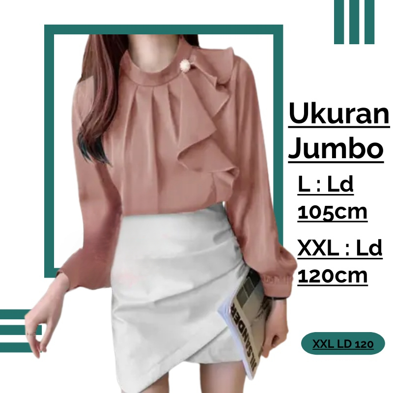 Baju Atasan Wanita Jumbo Ld 120 Terbaru XXL Ld 120 Blouse Jumbo Baju Overize Big Size Terbaru Remeja