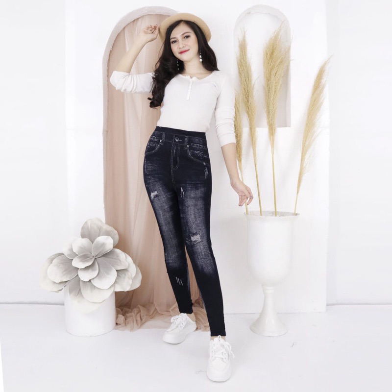 Legging Jeans Import by SKR | Legging Jeans Panjang | Legging Jeans 7/8 | Legging Import