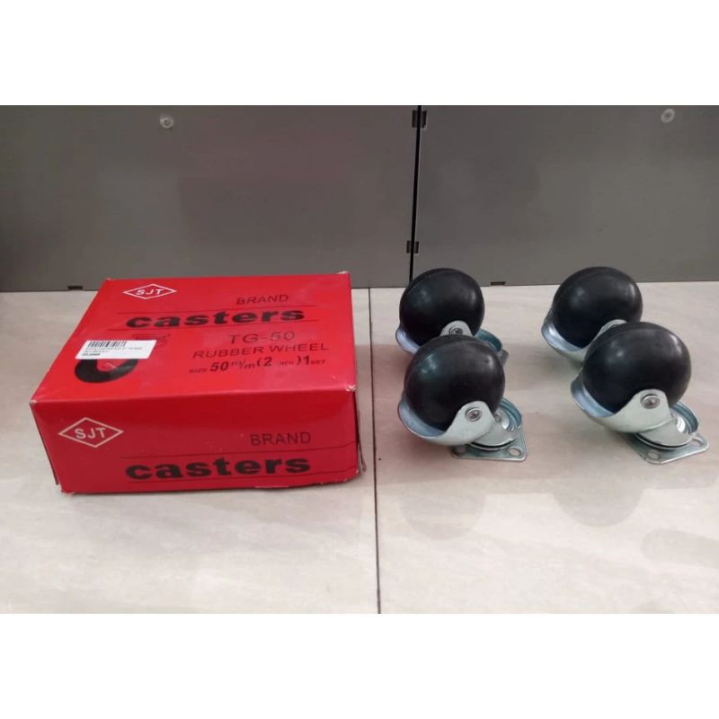 Roda Caster Bola Karet - Bulat/ Roda Etalase/ SJT