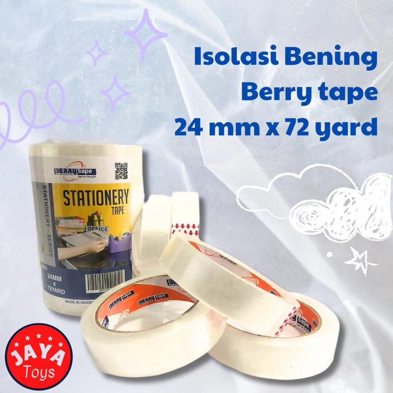 

[ Ecer ] Isolasi Selotip Bening Berry Premium 24mm x 72yard / 12mm x 72yard