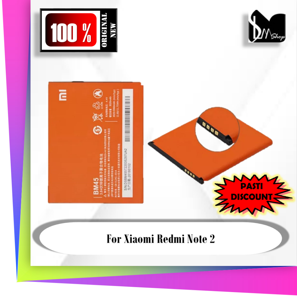 Baterai xiaomi Redmi Note 2 Original