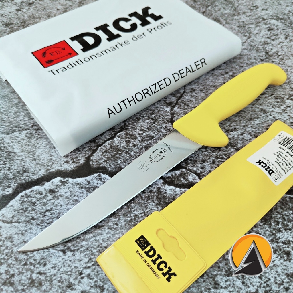 pisau boning and sticking knife F. dick made in germany original 18 cm yellow 8.2006.18-02