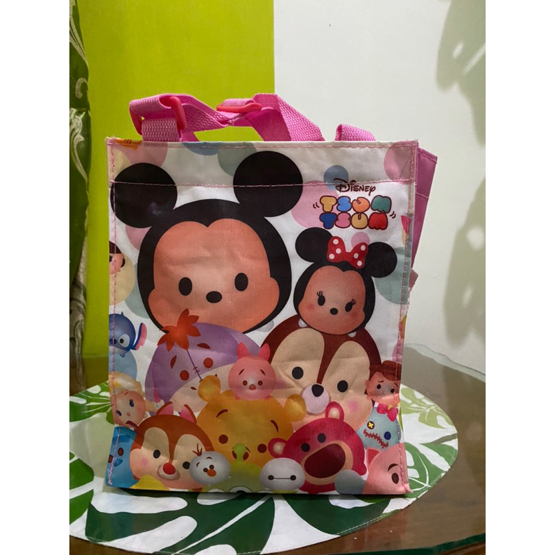 tas bekal lunch bag disney tsum taum pink preloved