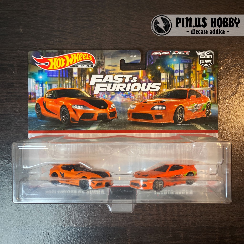 HOT WHEELS 2 TWIN PACK TOYOTA SUPRA MK4 IV & TOYOTA GR SUPRA FAST AND FURIOUS , DICAST 1:64 HOTWHEEL