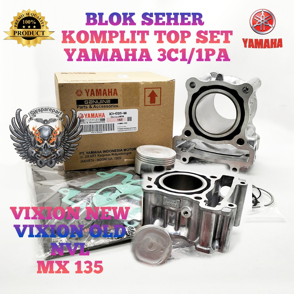 BLOCK SEHER KIT PISTON RING KOMPLIT ORI ASLI YAMAHA YGP 3C1 VIXION LAMA OLD VIXION NEW BLOK SEHER KU