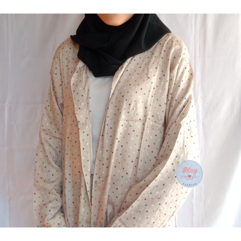 Kemeja Wanita Rayon Motif Polkadot / Atasan Wanita Rayon Motif Polkadot / Kemeja Oversize / Kemeja M