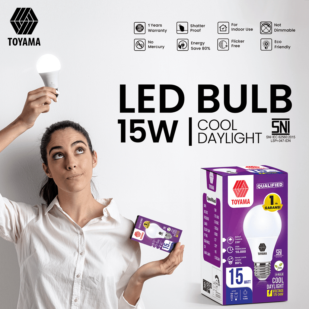 Bohlam Lampu LED Toyama 12W Bohlam Pijar Cafe Dekorasi