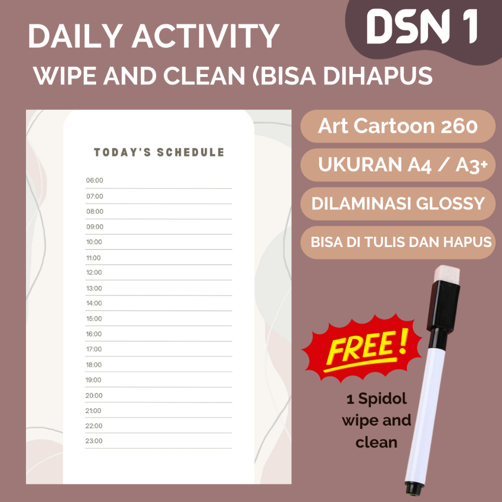 

DAILY ACTIVITY POSTER AKTIVITAS HARIAN BISA DIHAPUS