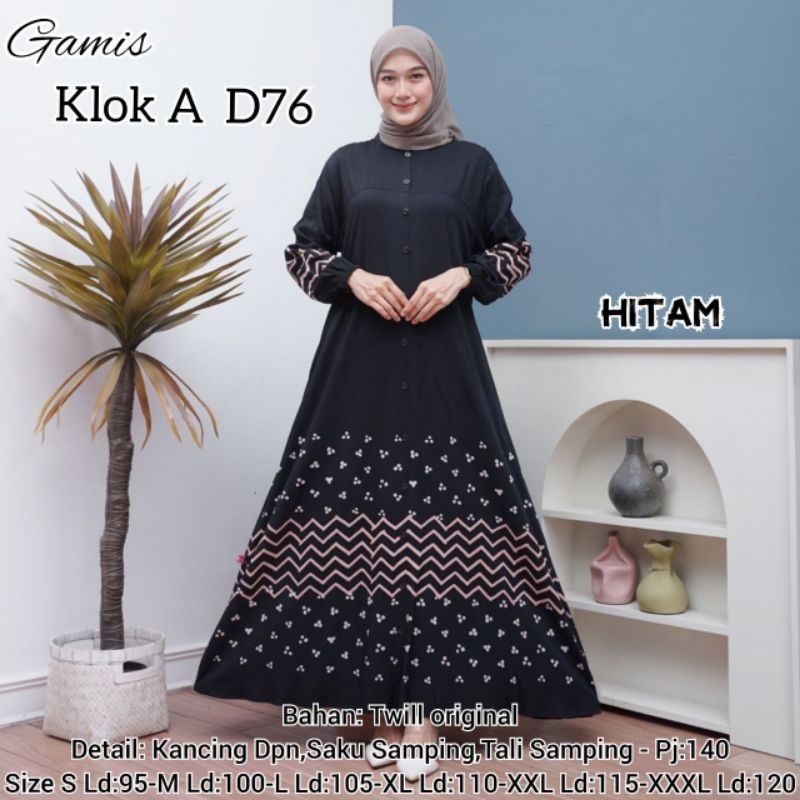 Gamis Twill ORI Pekalongan Motif Terbaru Ld 120 Jumbo Polos - Urwah Al Bariqi