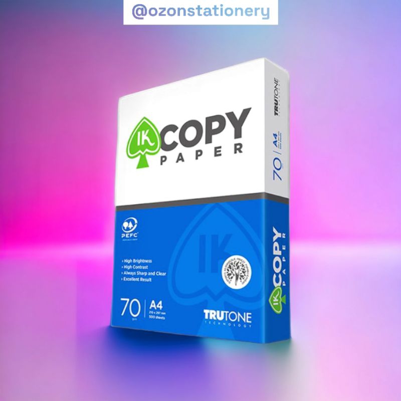 

Kertas HVS A4 70 Gsm 1 Rim Isi 500 Lembar Kertas Print Ik Copy Paper