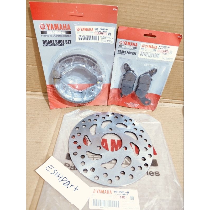 Piringan cakram depan 54P plus dispad, kampas rem belakang Yamaha Mio j Mio M3 Fino fi 3pcs