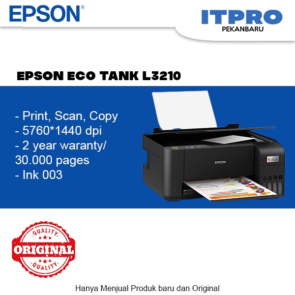 NEW EPSON ECO TANK L3210 PRINTER MULTIFUNGSI PENGGANTI L3110