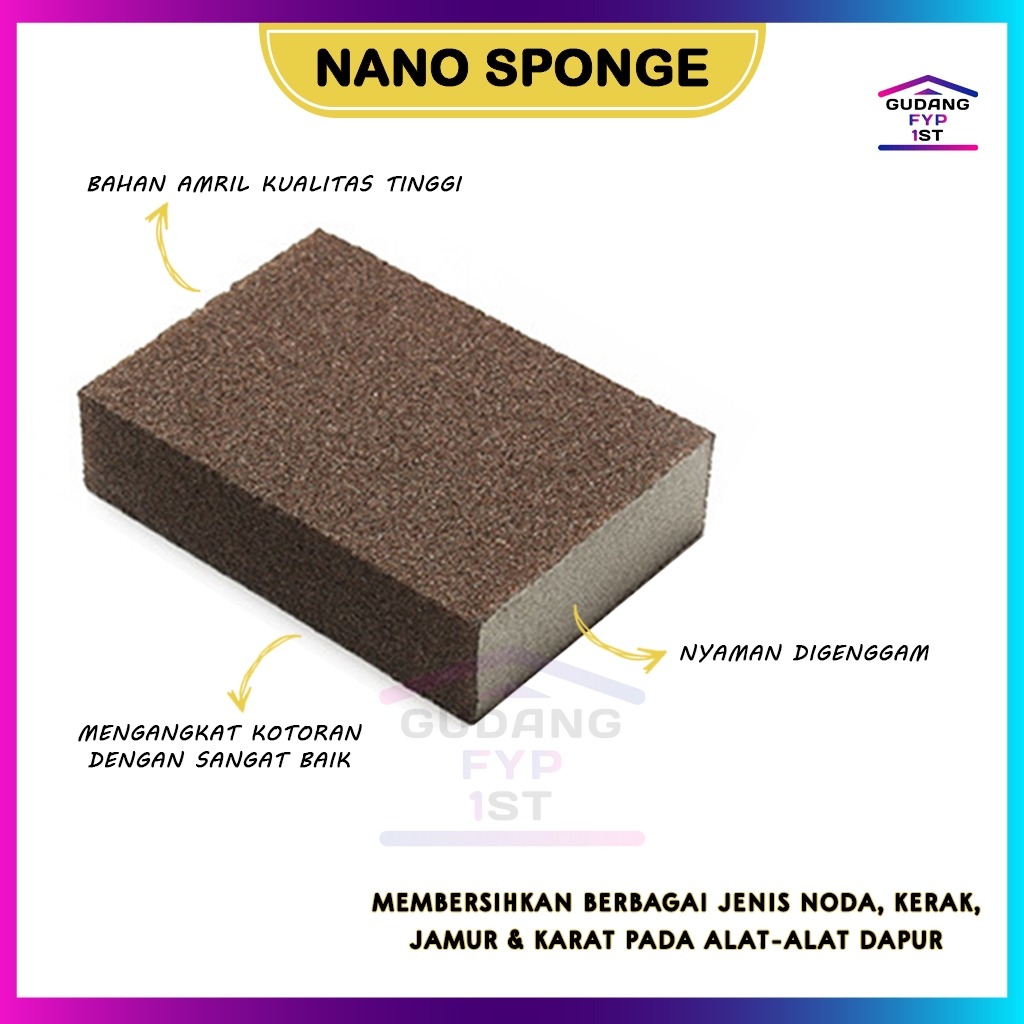 Spons Kerak | Spons Pembersih Kerak | Spons Cuci Piring | Nano Magic Spons