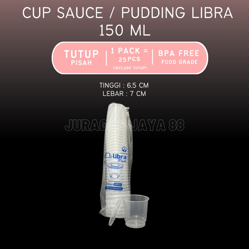 (25PCS) 1 PACK Pudding cup 150 ml | Cup puding | Thinwall Tempat Saos Tomat Saus