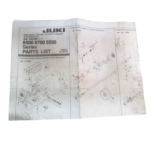 Buku Manual Bagian Mesin Jahit Juki 8500 8700 5550