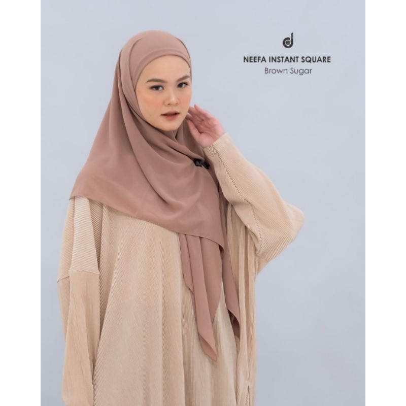 Hijab Deenay Neefa Instan Square Brown Sugar