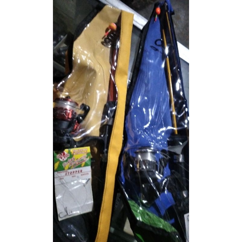 pancing 1 set tinggal pakai , joran fiber sambungan 2
