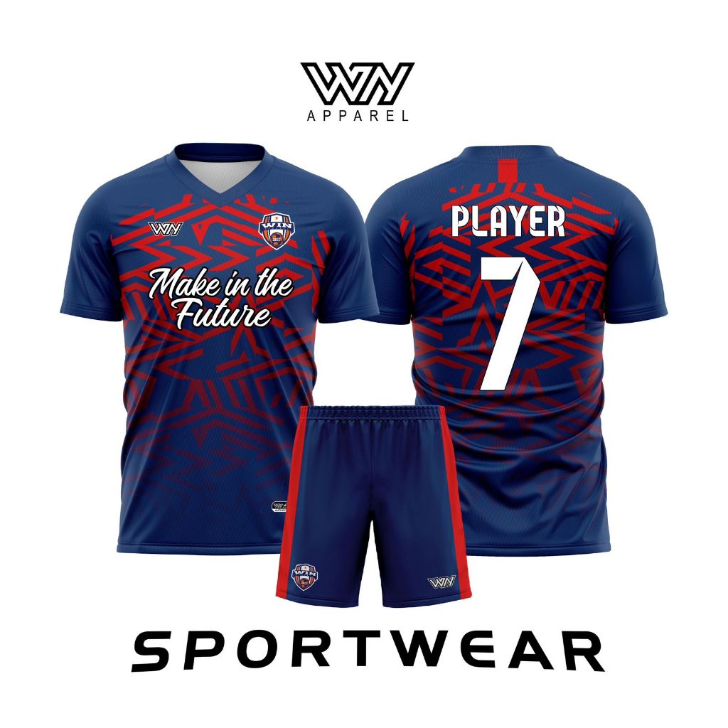 ￼JERSEY FUTSAL & JERSEY SEPAK BOLA PRINTING WINAPPAREL NAVY ABSTRAK