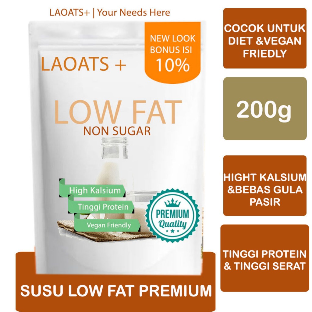 

Susu Low Fat Laoats Non Sugar (200g)
