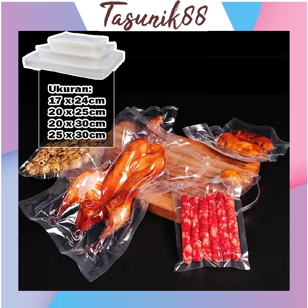 ⭐TasUnik88⭐ Plastik Vacum Sealer Makanan Plastic Vacuum Bag Vakum POLOS Kantong Kemasan Makanan Froz