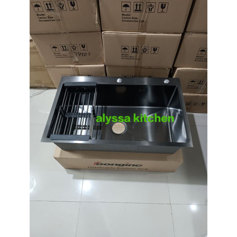 Kitchen Sink  8050 black / Bak cuci piring 80 x 50 Hitam