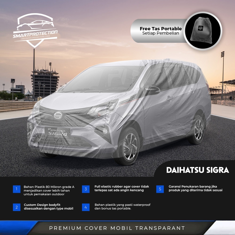 Cover Mobil / Selimut Mobil Daihatsu Sigra Transparan