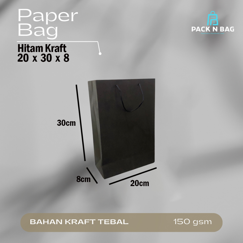 

paperbag hitam tebal bahan 150gsm shoping bag tebal