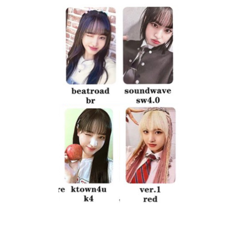 Liz Ive photocard (beatroad br, soundwave 4.0 sw, eleven red, liz apel ktown4u bene)