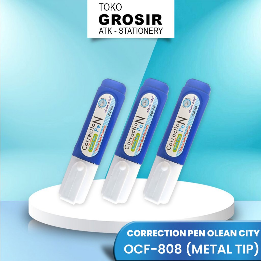 

TIPE X / CORRECTION FLUID PEN OCF-808 OCI OLEAN CITY BIRU / PENGHAPUS PULPEN