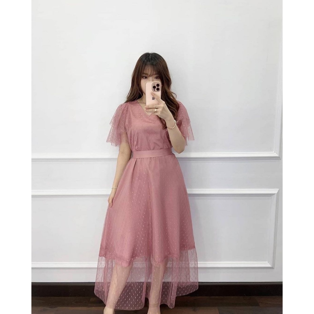 REFIELLA RUFFLE M L XL Dress Pesta Kondangan Natal Gaun Pesta Wanita Terbaru Simple Elegan
