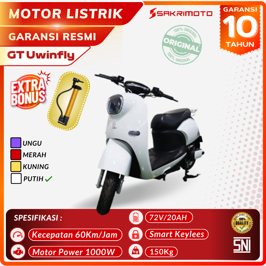 MOTOR LISTRIK UWINFLY | GN+ | GOLDEN TURTLE+ GARANSI RESMI UWINFLY