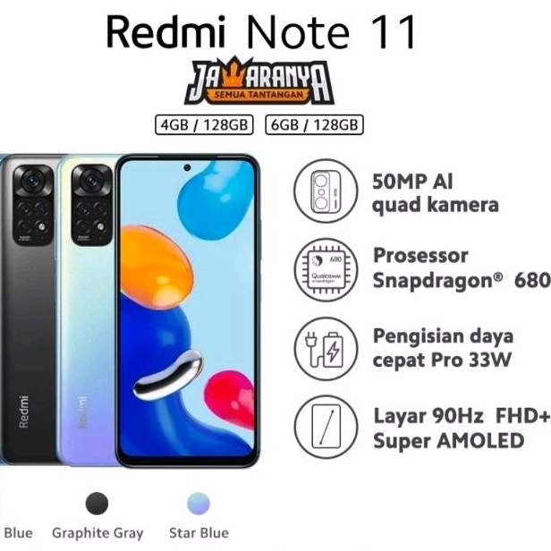 Xiaomi note 11 6/128gb ram 6gb 128gb nfc baru new garansi resmi indonesia original