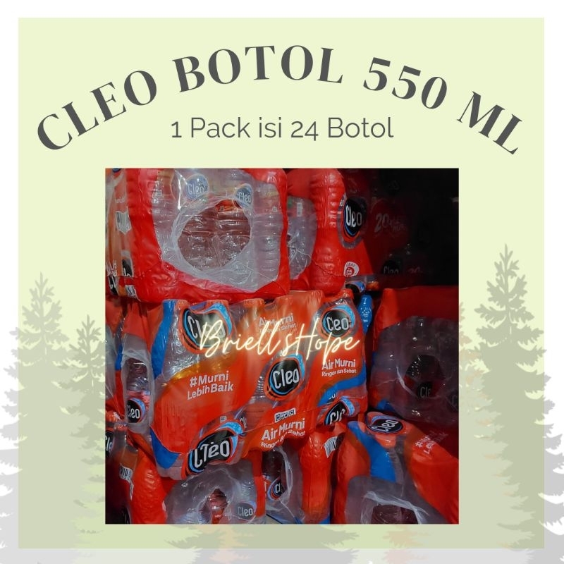 🇮🇩GO🇮🇩 Cleo Botol 550 mL 1 Pack Isi 24 Botol