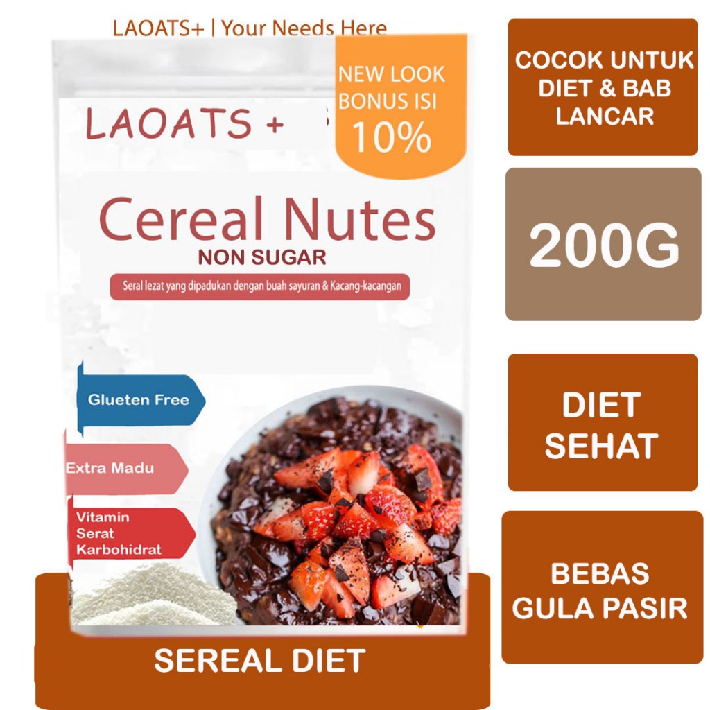 

Makanan Diet Rendah Kalori Laoats Sereal Non Sugar (200g)