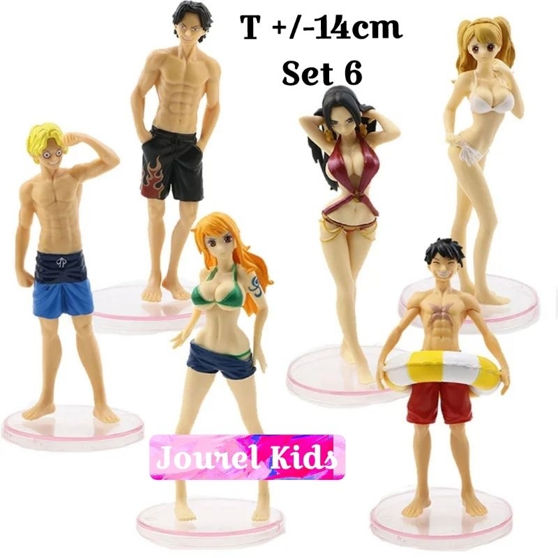 Action Figure Set 6 Swimsuit Nami Boa Hancock Monkey D Luffy
