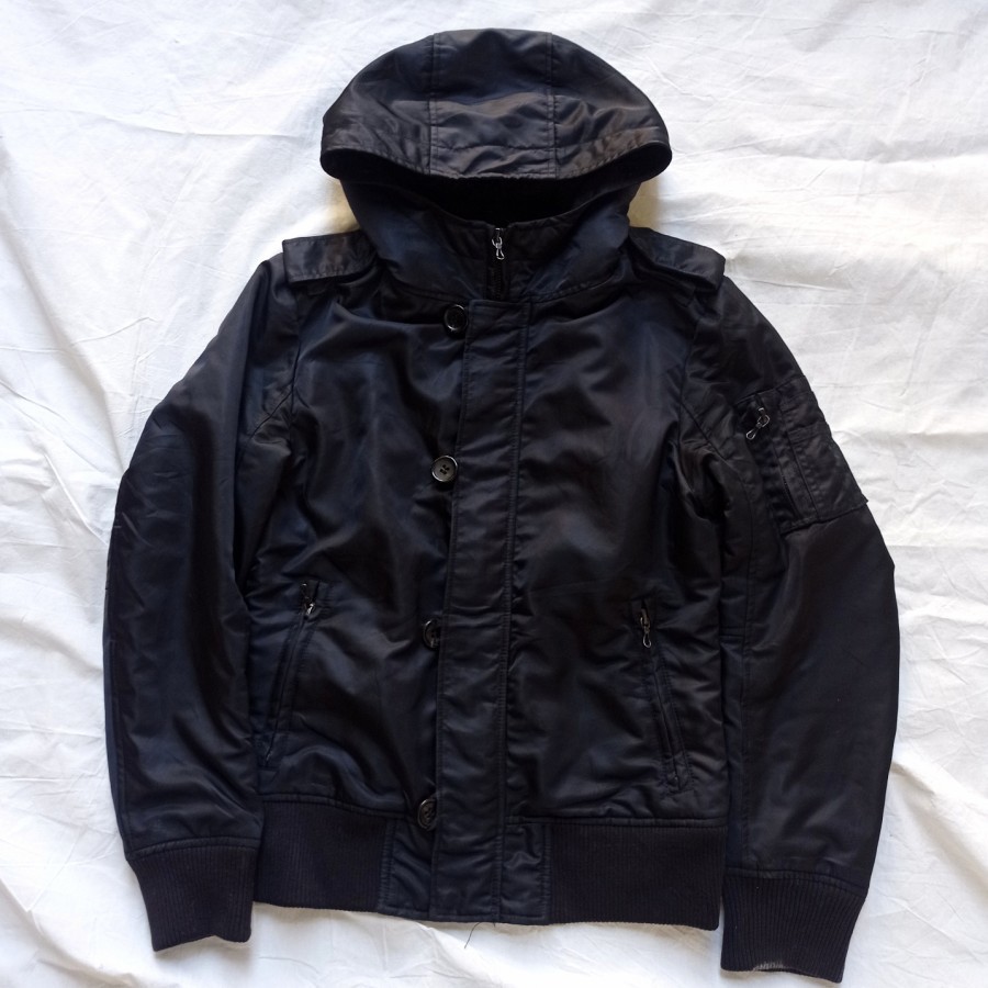 Shellac japan hooded nylon bomber MA1 CWU45 unisex riri zipper