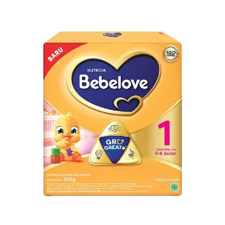 

SUSU BEBELOVE 1 GRO GREAT USIA 0-6 BULAN 200 GRAM DENGAN PREBIOTIK MEMELIHARA PENCERAAN BAYI