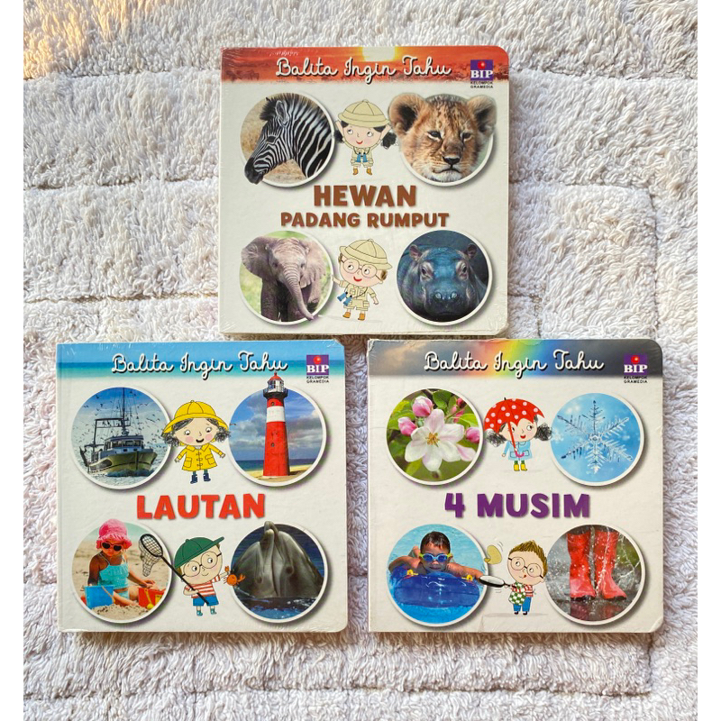 [ORIGINAL] Gramedia: Boardbook Balita Ingin Tahu 4 Musim Hewan Padang Rumput Lautan