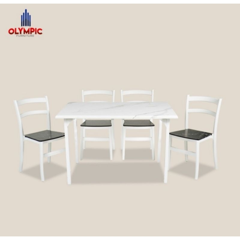 meja makan olympic dtm marble kursi 4