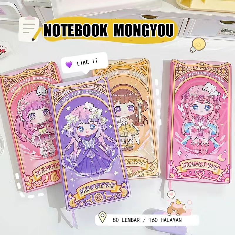 

MONGYOU Notebook Weeks 80 Lembar Buku Catatan Motif Kartun Lucu Buku Diary Buku Tulis