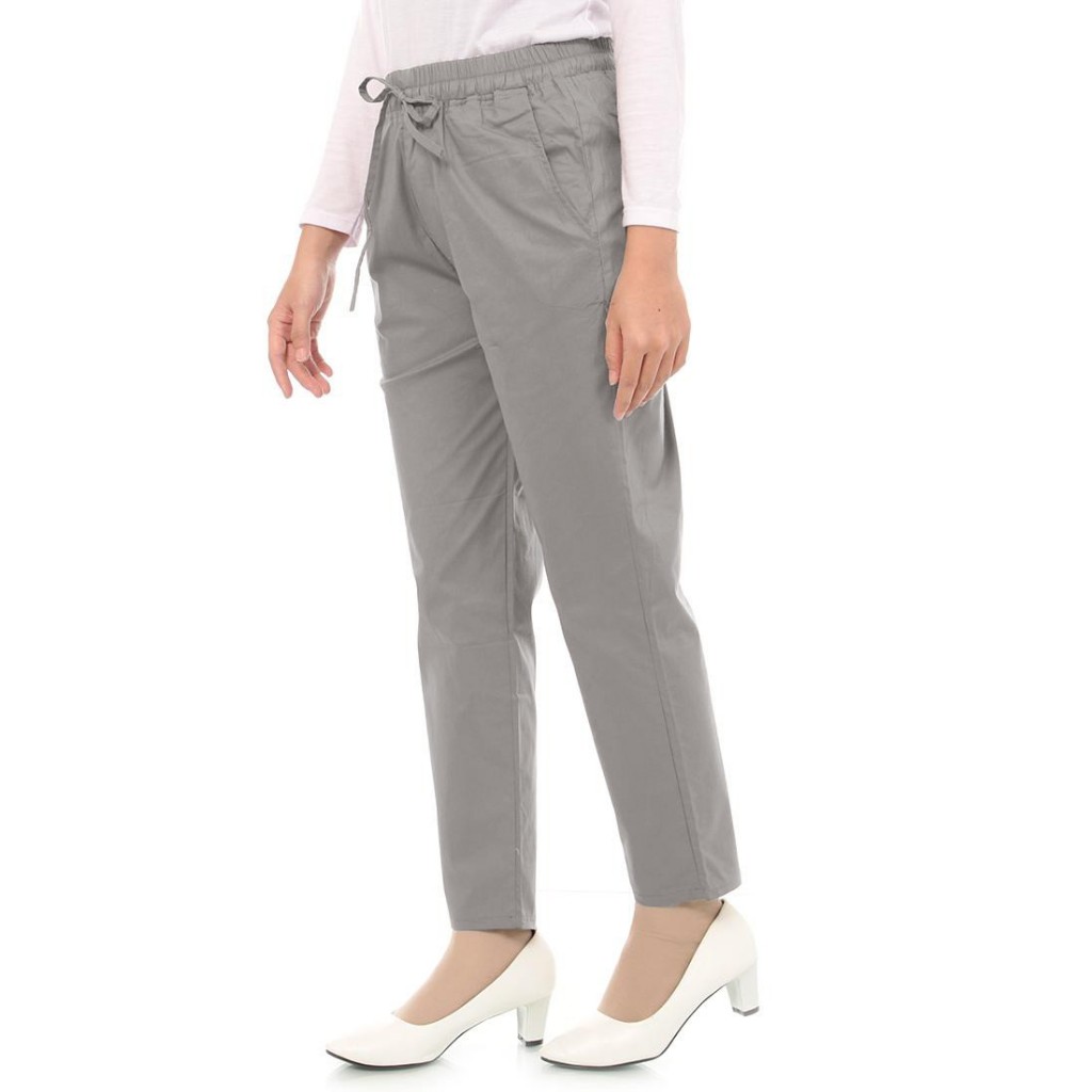 NHM Celana Baggy Wanita Bestseller , Baggy Pants panjang katun Street - Cream, Standar