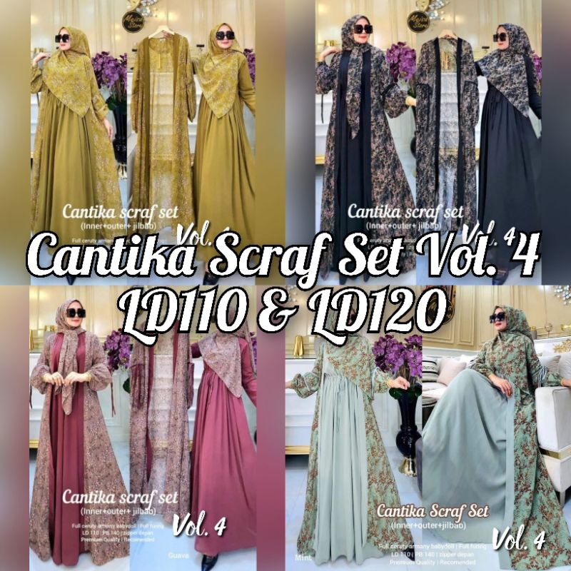 CANTIKA SCRAF SET VOL. 4 LD110 & LD120 (LABEL SAVNA) | GAMIS SET HIJAB CERUTY MOTIF VIRAL TERBARU