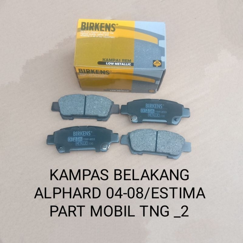 Kampas Rem Belakang Toyota Alphard ANH10/Alphard 2004-2008