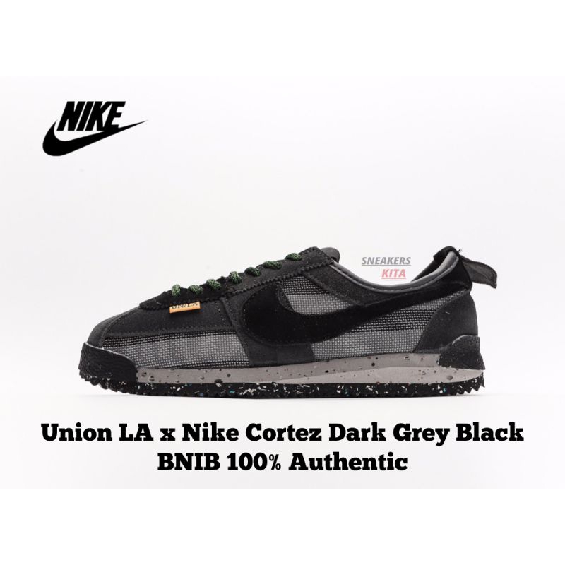 [UNISEX] Sepatu Nike Cortez x Union LA Dark Grey Black DR1413-014 BNIB 100% Authentic