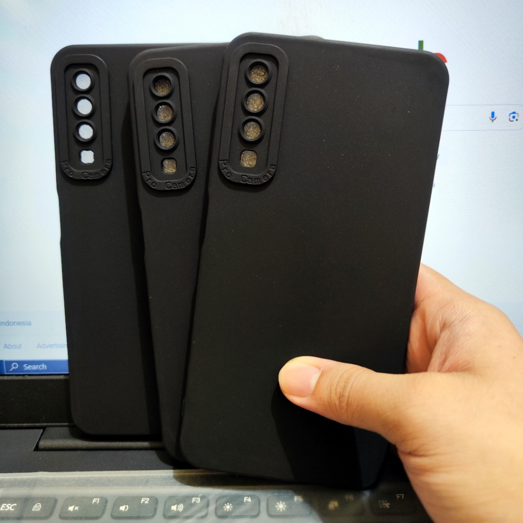 Black matte softcase Samsung A7 2018, Samsung A9 2018 silikon hitam solid