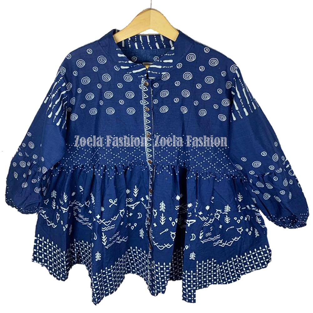 Baju Batik Wanita Jumbo LD 120 130 140 Lengan Balon Katun Halus Primisima