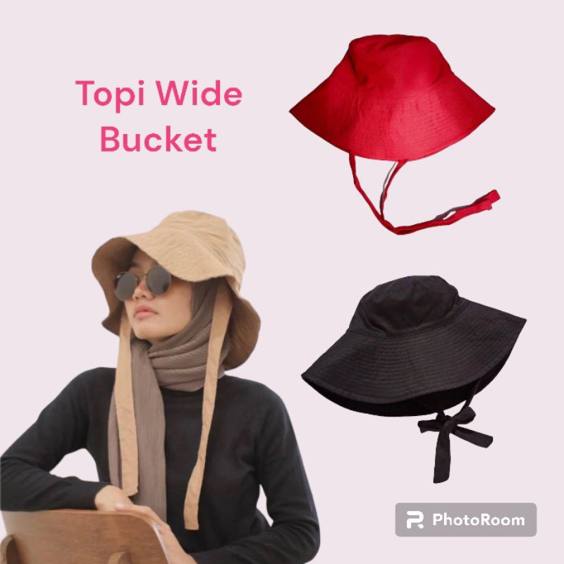 Topi Bucket Wide Tali Panjang
