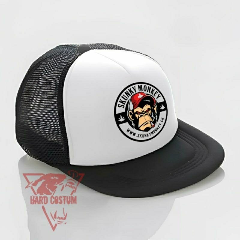 Topi Snapback Jaring Distro / Trucker Hat / Topi Jaring Pria / Topi Logo - Skunky Monkey