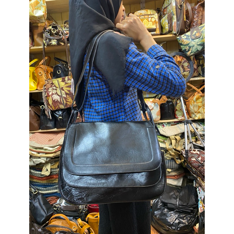 tas wanita kulit asli slempang / sling bag termurah by moje jogja